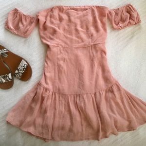 Pink Off the Shoulder Dress